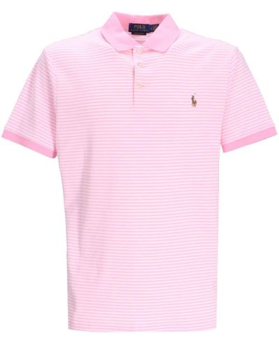 Polo Ralph Lauren Gestreiftes Poloshirt mit Polo Pony - Pink