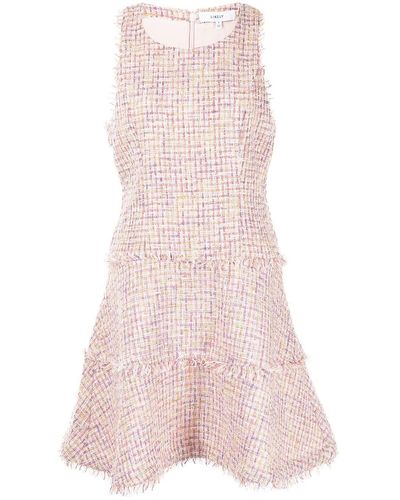 Likely Fringe-trim Tweed Dress - Pink