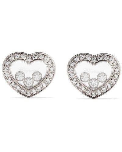 Chopard 18kt White Gold Happy Diamonds Icons Ear Pins - Multicolour