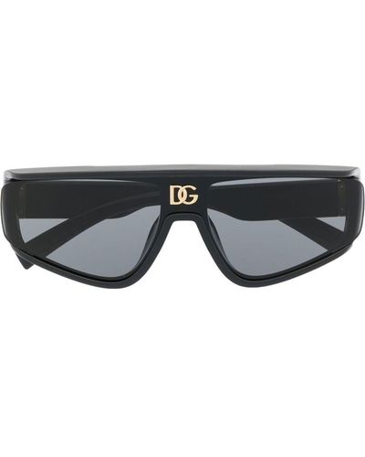 Dolce & Gabbana Square-frame Logo-plaque Sunglasses - Black