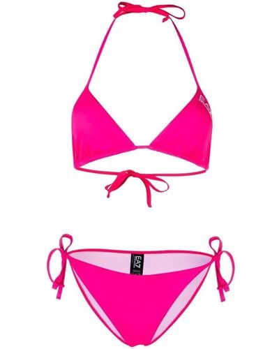 EA7 Plain Tringle-cup Bikini - Pink