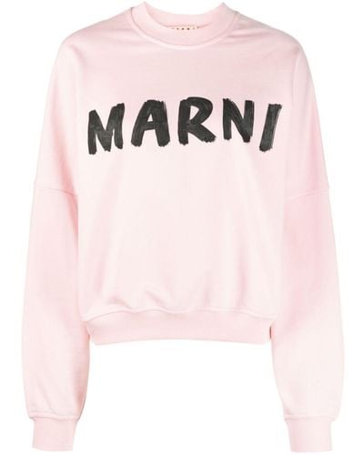 Marni Logo-print Cotton Sweatshirt - Pink
