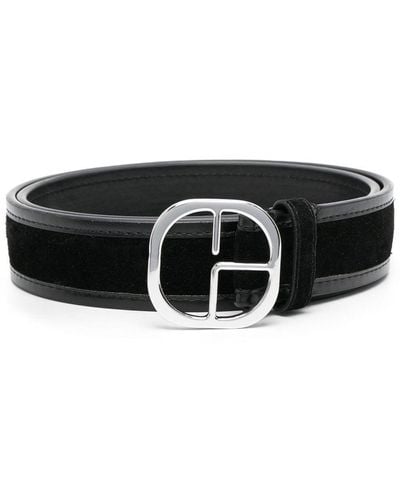 Claudie Pierlot Logo-plaque Leather Belt - Black