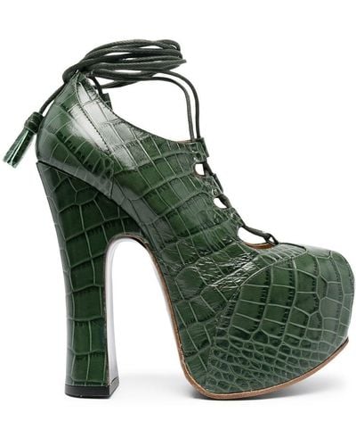 Vivienne Westwood Zapatos de tacón con plataforma de 150mm y efecto de cocodrilo - Verde
