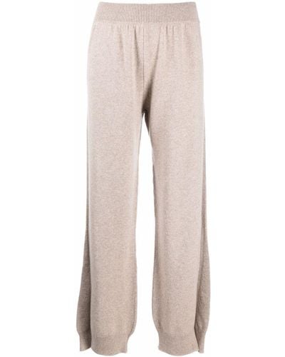 Barrie Side-slit Cashmere Trousers - Natural