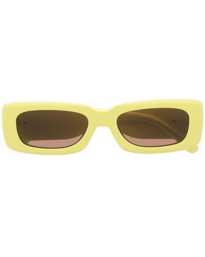 Linda Farrow Sonnenbrille mit eckigem Gestell - Gelb