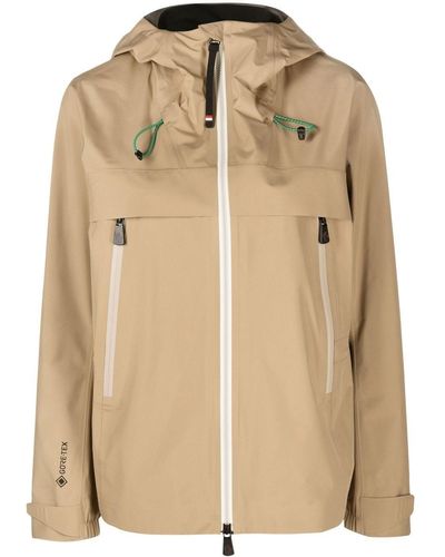 3 MONCLER GRENOBLE Single-breasted Hooded Coat - Natural