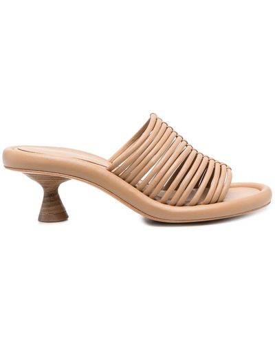Paloma Barceló Cone-heel Leather Mules - Pink
