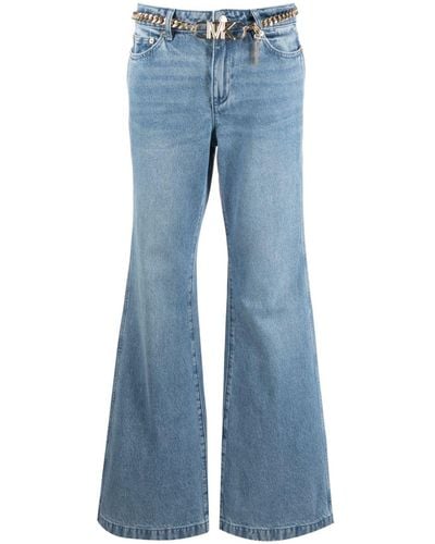 MICHAEL Michael Kors Belted Bootcut Jeans - Blue