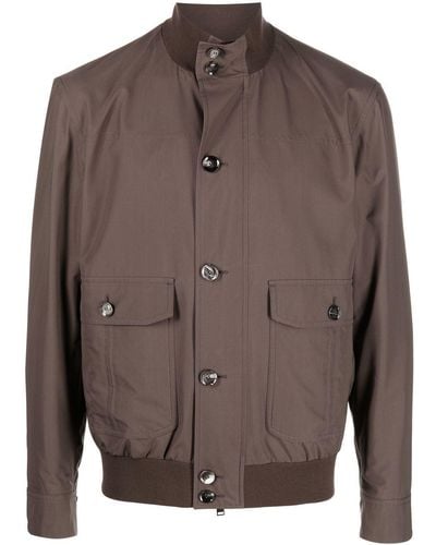 Brioni Button-front Bomber Jacket - Brown