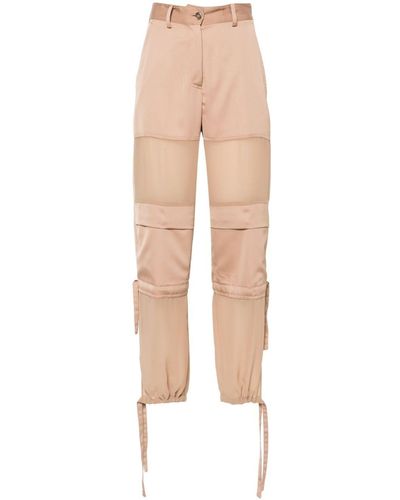 Pinko Wide-leg Cargo Trousers - Natural