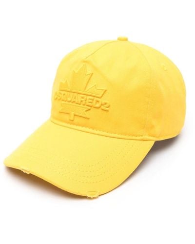 DSquared² Mütze mit Logo-Stickerei - Gelb