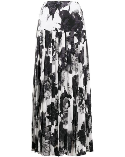 Alexandre Vauthier Floral Print Maxi Skirt - Black