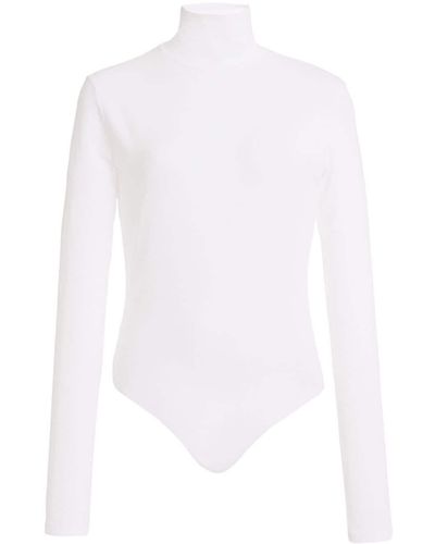 Another Tomorrow Roll-neck Long-sleeve Bodysuit - White