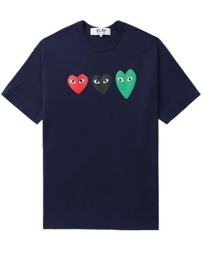 COMME DES GARÇONS PLAY Heart Logo Cotton T-shirt - Blue