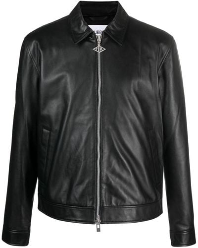 Han Kjobenhavn Zip-up Leather Shirt Jacket - Black