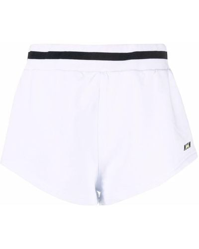 MSGM Sport-Shorts mit Logo-Print - Weiß