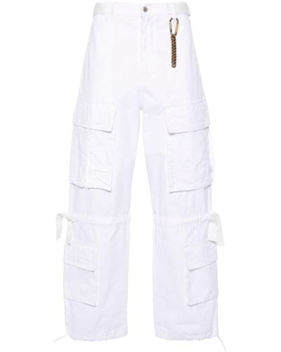 DARKPARK Gabardine Straight Cargo Trousers - White
