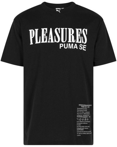 PUMA X Pleasures Typo コットン Tシャツ - ブラック