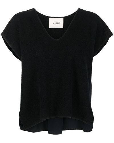 Aeron V-neck Short-sleeved T-shirt - Black