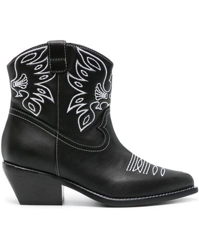 Le Silla Christine 70mm Leather Boots - Black