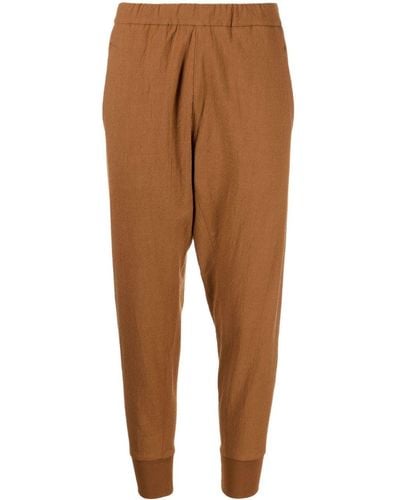James Perse Elasticated-waist Slim-fit Trousers - Brown