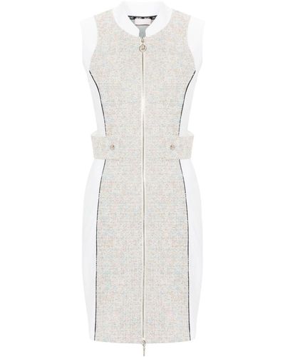Liu Jo Bouclé-detail Midi Dress - White