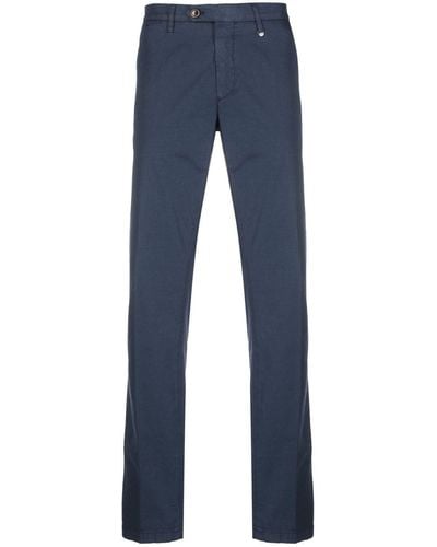 Canali Mid-rise Loose-fit Pants - Blue