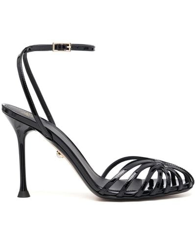 ALEVI Caged High-heeled Stilettos Sandals - White