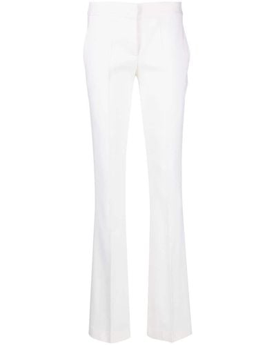 Blumarine Flared Wool-blend Trousers - White