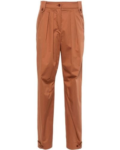 Alberta Ferretti Pantalon à détail plissé - Orange
