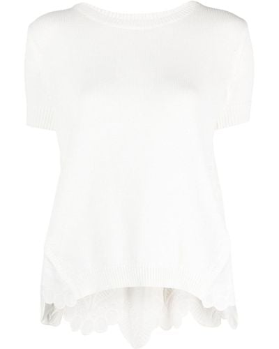 Liu Jo T-shirt à empiècements brodés - Blanc