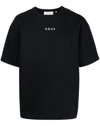 Rohe Logo-print Organic-cotton T-shirt - Black