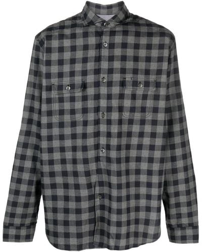 Junya Watanabe Check-pattern Cotton Shirt - Gray