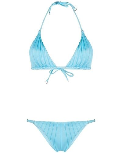 Noire Swimwear Bikini mit Raffungen - Blau