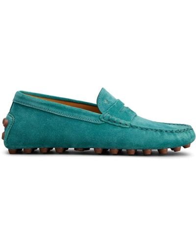 Tod's Gommino Penny-slot Suede Loafers - Green