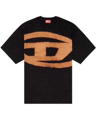 DIESEL T-shirt T-Boxt-Bleach à logo imprimé - Noir