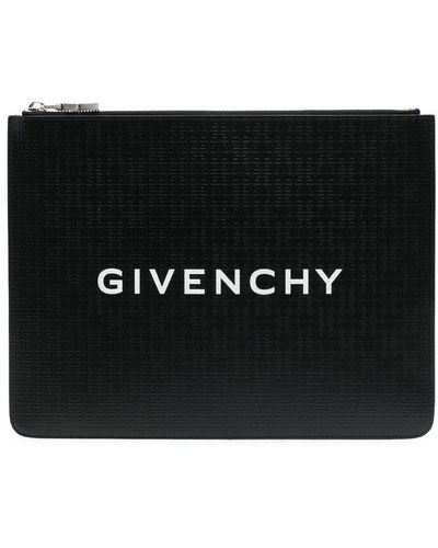 Givenchy Pochette en cuir à motif 4G - Noir