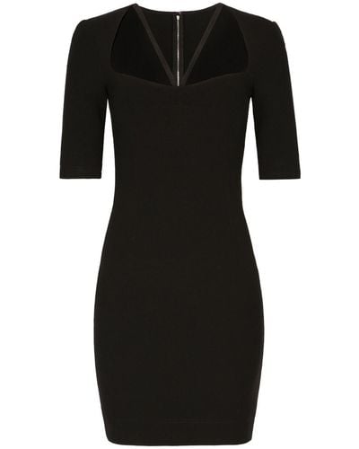 Dolce & Gabbana Strappy Half-length Sleeves Minidress - Black