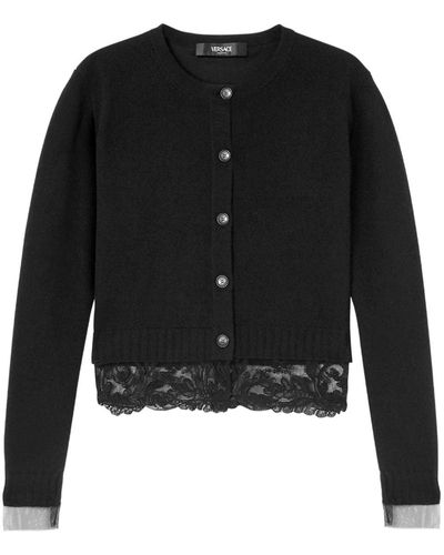 Versace Cardigan aus Barocco-Spitze - Schwarz