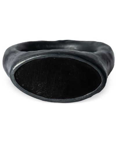 Parts Of 4 Roman Charcoal-embellished Ring - Black