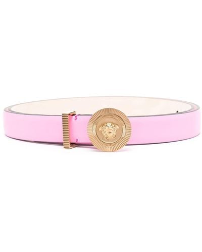 Versace Medusa Logo-buckle Leather Belt - Pink
