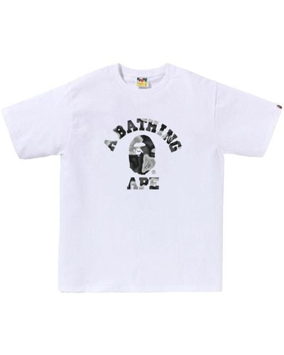 A Bathing Ape T-shirt en coton à logo imprimé - Blanc