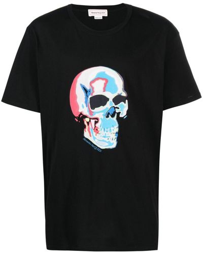 Alexander McQueen T-Shirt mit Totenkopf - Schwarz
