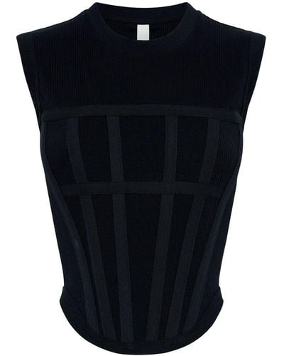Dion Lee Ribbed Corset Tank - Blue