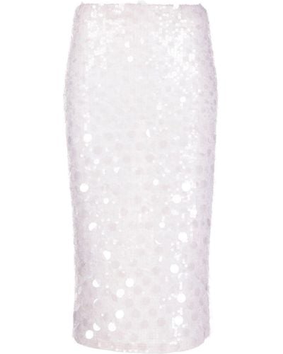 P.A.R.O.S.H. Sequin-embellished Midi Skirt - White