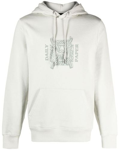 Daily Paper Sudadera con capucha y logo - Blanco