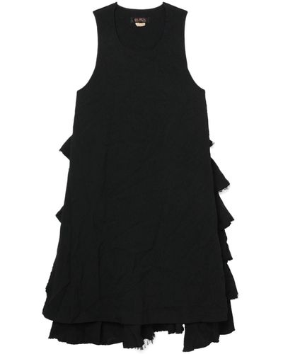 COMME DES GARÇON BLACK Ruffled-panel Midi Dress - Black