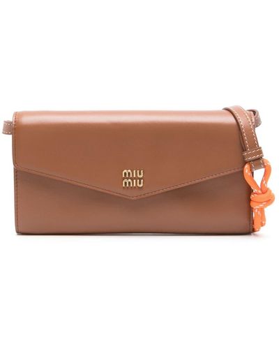 Miu Miu Portemonnaie mit Logo - Braun
