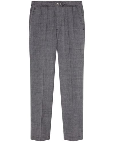 Versace Medusa-plaque Tapered Trousers - Grey
